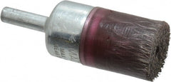 Weiler - 3/4" OD, 1/4" Shank Diam, Crimped Steel Wheel Brush - 7/8" Trim Length, 0.0104" Filament Diam, 20,000 RPM - Exact Tooling