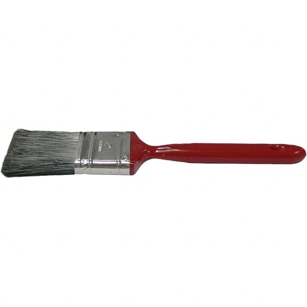 Weiler - 2" Flat Polyester Varnish Brush - 2" Bristle Length, 6-1/2" Metal Handle - Exact Tooling