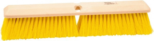 Weiler - 18" General Purpose Polypropylene Push Broom - 3" Bristle Length, Foam Block, Threaded Handle Connection, Handle Sold Separately - Exact Tooling