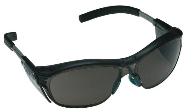 3M - +1.5, Gray Lenses, Anti-Fog, Framed Magnifying Safety Glasses - UV Protection, Adjustable Temples, Gray Plastic Frame, ANSI Z87.1-2003 - Exact Tooling