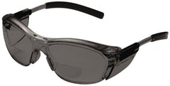 3M - +2, Gray Lenses, Anti-Fog, Framed Magnifying Safety Glasses - UV Protection, Adjustable Temples, Gray Plastic Frame, ANSI Z87.1-2003 - Exact Tooling