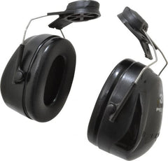 3M - Hard Hat Cap Mounted Black PVC Cushion Earmuffs - 25 NRR Rating - Exact Tooling