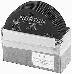 Made in USA - 7" 46 Grit Aluminum Oxide Cutoff Wheel - 3/32" Thick, 1-1/4" Arbor, 5,184 Max RPM, Use with Stationary Tools - Exact Tooling