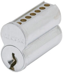 Falcon - 7 Pins, Falcon A Keyway Keying, Small Format IC Cylinder - Satin Chrome Coated, Brass - Exact Tooling