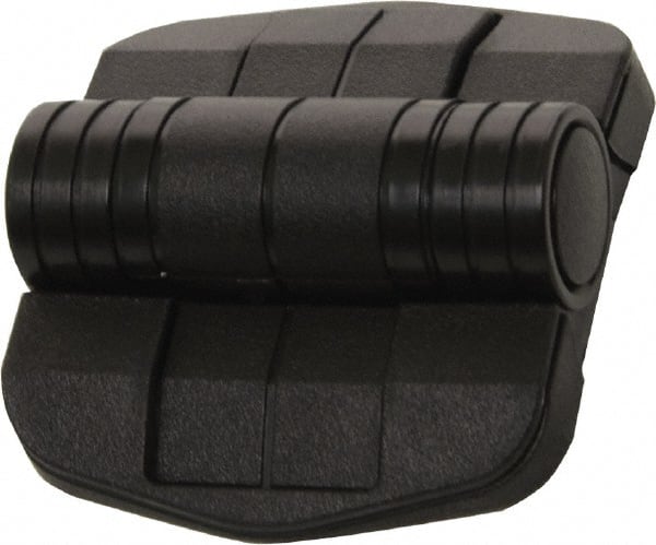 Made in USA - 2-1/4" Long x 2-1/16" Wide x 45/64" Thick, Door Positioning Hinge - Black Acetal with Chrome Steel Detent Ball, Black Finish - Exact Tooling