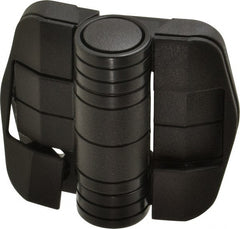 Value Collection - 2-1/4" Long x 2-1/16" Wide x 45/64" Thick, Door Positioning Hinge - Black Acetal with Chrome Steel Detent Ball, Black Finish - Exact Tooling