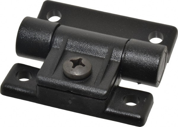 Value Collection - 2-1/2" Long x 2-17/64" Wide x 49/64" Thick, Adjustable Friction Hinge - Black Acetal Leaves with Polycarbonate Pin & 303 Stainless Steel Nut & Screw, Black Finish - Exact Tooling