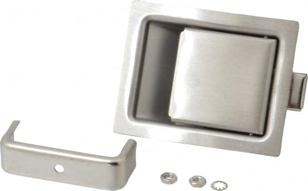Made in USA - 5" Long x 2.68" Wide x 1-15/16" High, Paddle Latch - Stainless Steel, with Brushed Finish - Exact Tooling