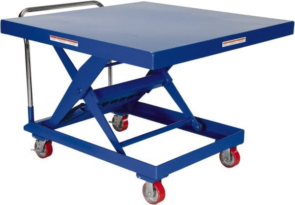 Vestil - 2,000 Lb Capacity, 34" Lift Height, Portable Workstation Manually Operated Lift - Exact Tooling