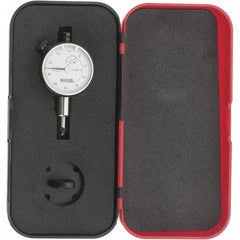 SPI - 1/4" Range, 0-50-0 Dial Reading, 0.001" Graduation Dial Drop Indicator - 1-1/2" Dial, 0.1" Range per Revolution, Revolution Counter, Includes NPL Traceability Certification - Exact Tooling
