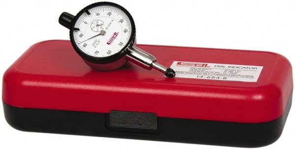 SPI - 1/4" Range, 1-100 Dial Reading, 0.001" Graduation Dial Drop Indicator - 1-1/2" Dial, 0.1" Range per Revolution, Revolution Counter, Includes NPL Traceability Certification - Exact Tooling