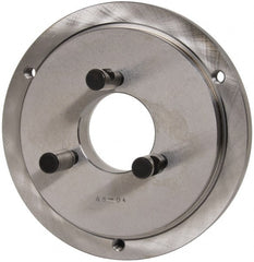 Buck Chuck Company - Adapter Back Plate for 8" Diam Self Centering Lathe Chucks - D1-4 Mount, 2.406" Through Hole Diam, 6.283mm ID, 7.87" OD, 0.714" Flange Height, Steel - Exact Tooling