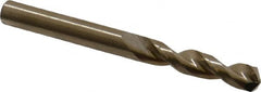 Cleveland - 0.257" 135° Parabolic Flute Cobalt Screw Machine Drill Bit - Oxide/Gold Finish, Right Hand Cut, 1-7/16" Flute Length, 2-5/8" OAL, Split Point, Straight Shank - Exact Tooling
