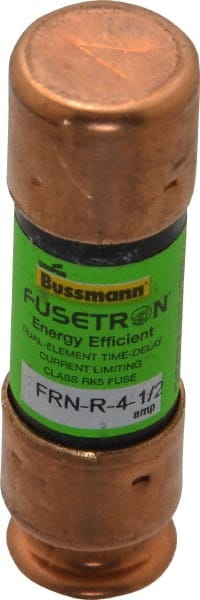 Cooper Bussmann - 125 VDC, 250 VAC, 4.5 Amp, Time Delay General Purpose Fuse - Fuse Holder Mount, 50.8mm OAL, 20 at DC, 200 (RMS) kA Rating, 9/16" Diam - Exact Tooling