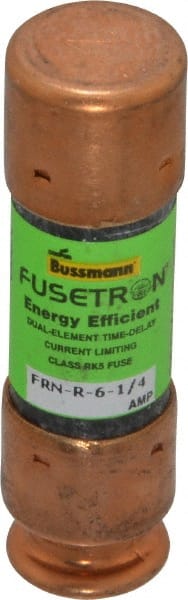Cooper Bussmann - 125 VDC, 250 VAC, 6.25 Amp, Time Delay General Purpose Fuse - Fuse Holder Mount, 50.8mm OAL, 20 at DC, 200 (RMS) kA Rating, 9/16" Diam - Exact Tooling