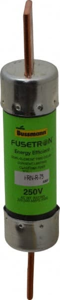 Cooper Bussmann - 250 VAC, 75 Amp, Time Delay General Purpose Fuse - Bolt-on Mount, 5-7/8" OAL, 20 at DC, 200 (RMS) kA Rating, 1-1/16" Diam - Exact Tooling