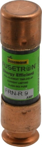 Cooper Bussmann - 125 VDC, 250 VAC, 9 Amp, Time Delay General Purpose Fuse - Fuse Holder Mount, 50.8mm OAL, 20 at DC, 200 (RMS) kA Rating, 9/16" Diam - Exact Tooling