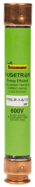 Cooper Bussmann - 300 VDC, 600 VAC, 1.6 Amp, Time Delay General Purpose Fuse - Fuse Holder Mount, 127mm OAL, 20 at DC, 200 (RMS) kA Rating, 13/16" Diam - Exact Tooling