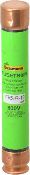 Cooper Bussmann - 300 VDC, 600 VAC, 12 Amp, Time Delay General Purpose Fuse - Fuse Holder Mount, 127mm OAL, 20 at DC, 200 (RMS) kA Rating, 13/16" Diam - Exact Tooling