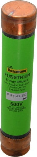 Cooper Bussmann - 250 VDC, 600 VAC, 50 Amp, Time Delay General Purpose Fuse - Fuse Holder Mount, 5-1/2" OAL, 20 at DC, 200 (RMS) kA Rating, 1-1/16" Diam - Exact Tooling