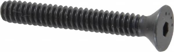 Camcar - #6-32 UNC Hex Socket Drive, 82° Flat Screw - Alloy Steel, Black Oxide Finish, Fully Threaded, 1" OAL - Exact Tooling