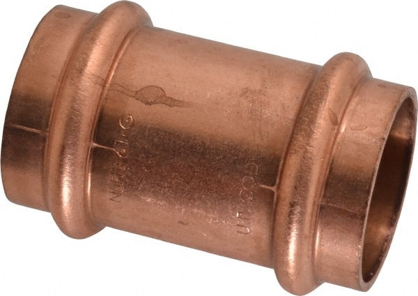 NIBCO - 1" Wrot Copper Pipe Coupling without Stop - P x P, Press Fitting - Exact Tooling