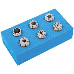 Iscar - 6 Piece, 5mm to 20mm Capacity, ER Collet Set - Increments of 2mm, Series ER32 - Exact Tooling