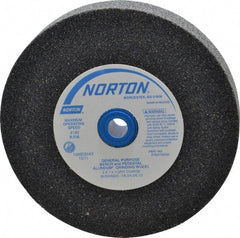 Norton - 36 Grit Aluminum Oxide Bench & Pedestal Grinding Wheel - 6" Diam x 1" Hole x 1" Thick, 4140 Max RPM, Very Coarse/Coarse Grade - Exact Tooling