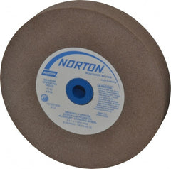 Norton - 100 Grit Aluminum Oxide Bench & Pedestal Grinding Wheel - 6" Diam x 1" Hole x 1" Thick, 4140 Max RPM, Fine Grade - Exact Tooling