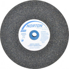 Norton - 36 Grit Aluminum Oxide Bench & Pedestal Grinding Wheel - 7" Diam x 1" Hole x 1" Thick, 3600 Max RPM, Very Coarse/Coarse Grade - Exact Tooling