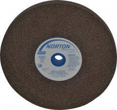 Norton - 60/80 Grit Aluminum Oxide Bench & Pedestal Grinding Wheel - 8" Diam x 1" Hole x 3/4" Thick, 3600 Max RPM, Medium Grade - Exact Tooling