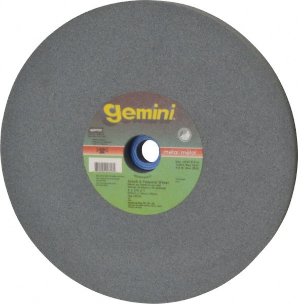 Norton - 100 Grit Aluminum Oxide Bench & Pedestal Grinding Wheel - 8" Diam x 1" Hole x 3/4" Thick, 3600 Max RPM, Fine Grade - Exact Tooling