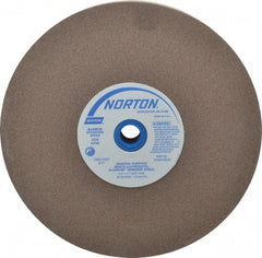 Norton - 100 Grit Aluminum Oxide Bench & Pedestal Grinding Wheel - 8" Diam x 1" Hole x 1" Thick, 3600 Max RPM, Fine Grade - Exact Tooling