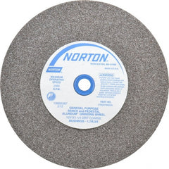 Norton - 36 Grit Aluminum Oxide Bench & Pedestal Grinding Wheel - 10" Diam x 1-1/4" Hole x 1" Thick, 2485 Max RPM, Very Coarse/Coarse Grade - Exact Tooling