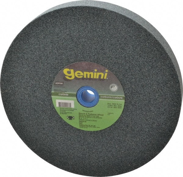 Norton - 60 Grit Silicon Carbide Bench & Pedestal Grinding Wheel - 8" Diam x 1" Hole x 1" Thick, 3600 Max RPM, Medium Grade - Exact Tooling