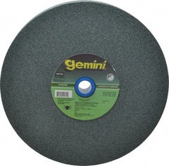 Norton - 80 Grit Silicon Carbide Bench & Pedestal Grinding Wheel - 8" Diam x 1" Hole x 1" Thick, 3600 Max RPM, Medium Grade - Exact Tooling