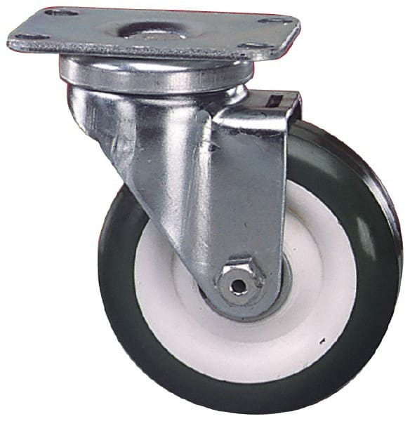 Albion - 3" Diam x 1-1/4" Wide x 4-1/4" OAH Top Plate Mount Swivel Caster - Phenolic, 350 Lb Capacity, Delrin Bearing, 2-1/2 x 3-5/8" Plate - Exact Tooling