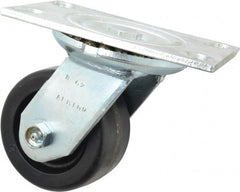 Albion - 4" Diam x 2" Wide x 5-5/8" OAH Top Plate Mount Swivel Caster - Phenolic, 800 Lb Capacity, Roller Bearing, 4-1/2 x 6-1/4" Plate - Exact Tooling