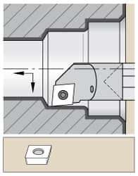 Kennametal - 23.62mm Min Bore Diam, 10" OAL, 3/4" Shank Diam, E-SCLP Indexable Boring Bar - CP.. Insert, Screw Holding Method - Exact Tooling