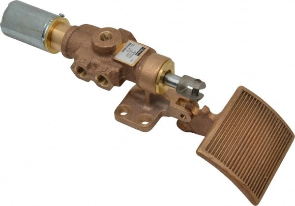 Parker - 1/4" NPT HD Manual Spool Valve - 4-Way Spring Return, Pedal Type, Spring & Foot Bracket Mounting - Exact Tooling