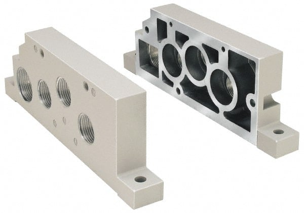 Parker - 1" Solenoid Valve Subbase 5599-1 - Use with H3 Series Solenoid Valves - Exact Tooling