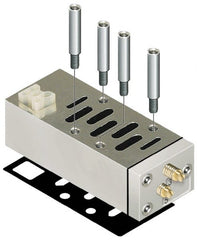 Parker - ISO 1 Sandwich Flow Control Valve - ISO 5599-2 Plug-In, 0 to 145 PSI & Zinc Material - Exact Tooling