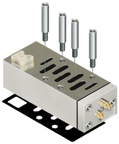 Parker - ISO 2 Sandwich Flow Control Valve - ISO 5599-2 Plug-In, 0 to 145 PSI & Zinc Material - Exact Tooling