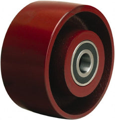 Hamilton - 4 Inch Diameter x 2 Inch Wide, Cast Iron Caster Wheel - 1,000 Lb. Capacity, 2-1/4 Inch Hub Length, 1/2 Inch Axle Diameter, Precision Ball Bearing - Exact Tooling