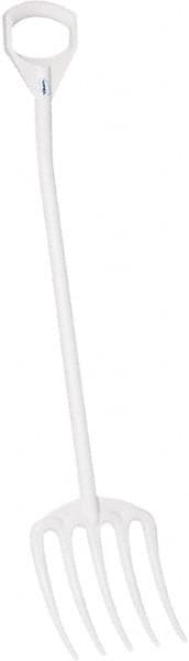 Vikan - Fork with 38" D-Grip Handle - 5 Tines, 10-1/2" Tine Length - Exact Tooling