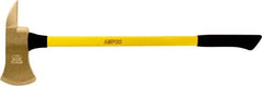 Ampco - 6 Lb Head Fireman's Axe - 36" OAL, 5" Long Blade, 36" Long Handle, Fiberglass Cushion Grip Handle, 12" Long Head - Exact Tooling