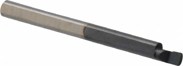 Scientific Cutting Tools - 0.1" Min Bore Diam, 0.15" Max Bore Depth, 1/8 Shank Diam, Boring Bar - Right Hand Cut, Solid Carbide, AlTiN+ Finish - Exact Tooling