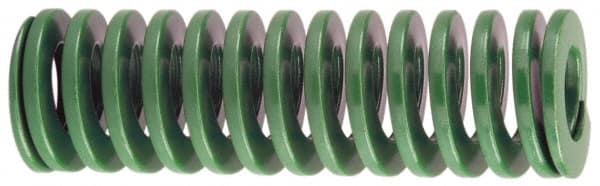 Dayton Lamina - 3/4" Hole Diam, 3/8" Rod Diam, 5-1/2" Free Length, Green Die Spring - 4.85 Lb Max Deflection, 2.2" Max Deflection, Light Duty, Chromium Vanadium Steel - Exact Tooling