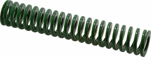Dayton Lamina - 3/4" Hole Diam, 3/8" Rod Diam, 4" Free Length, Green Die Spring - 6.8 Lb Max Deflection, 1.61" Max Deflection, Light Duty, Chromium Vanadium Steel - Exact Tooling