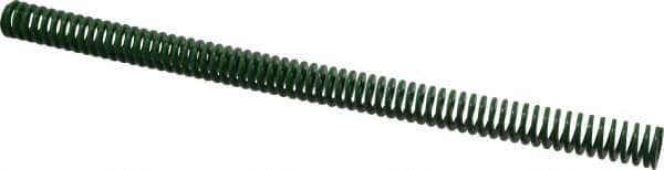 Dayton Lamina - 3/4" Hole Diam, 3/8" Rod Diam, 12" Free Length, Green Die Spring - 2.16 Lb Max Deflection, 4.8" Max Deflection, Light Duty, Chromium Vanadium Steel - Exact Tooling